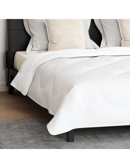 Piumone con Cuscini 3 pcs Bianco Microfibra e Piuma d'Oca