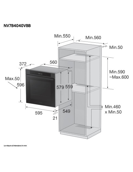 Samsung NV7B4040VBB Forno ad incasso Multifunzione Serie 4 76 L A+ Black Inox