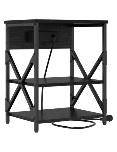 Armadio da Notte 2 pcs Rovere Nero 41 x 31 x 51 cm