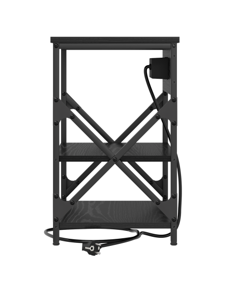 Armadio da Notte 2 pcs Rovere Nero 41 x 31 x 51 cm