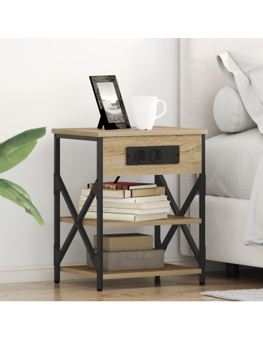 Armadio da Notte con lo scaffale Rovere Sonoma 41 x 31 x 51 cm