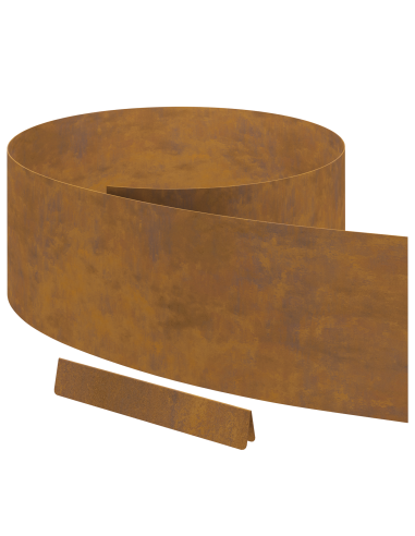 Bordura per Prato 4 pcs Ruggine 450 x 0.05 x 15 cm