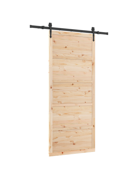 Porta scorrevole Marrone 80 x 208 cm Legno di pino massello