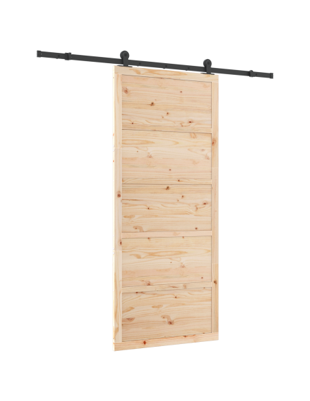 Porta scorrevole Marrone 80 x 208 cm Legno di pino massello