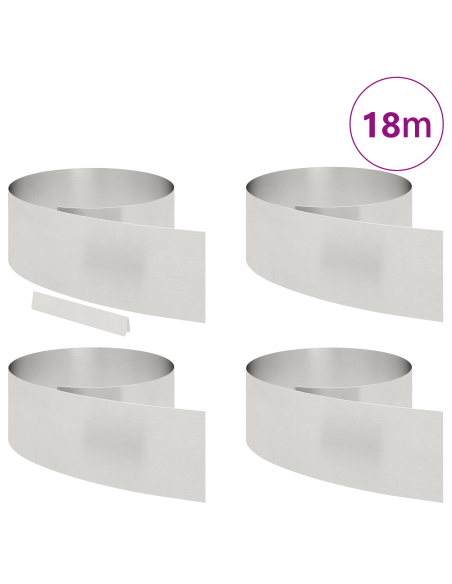 Finitura per Prato da Giardino 4 pcs Argento 450 x 25 cm