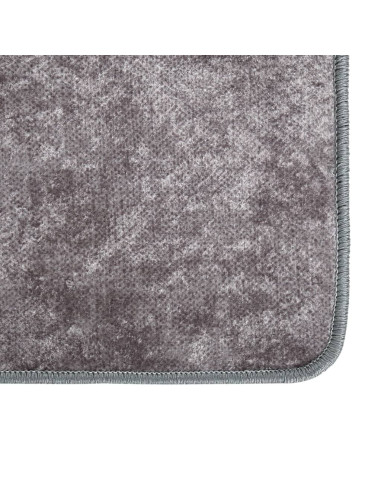 Tappeto Lavabile 80x150 cm Grigio Antiscivolo
