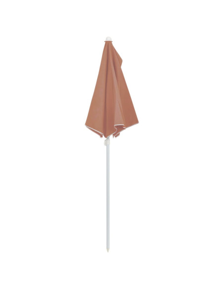 Ombrellone Semicircolare da Giardino e Palo 180x90cm Terracotta
