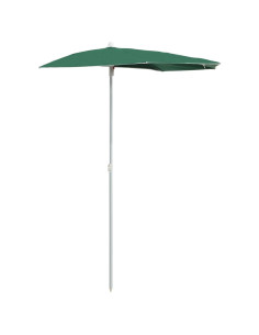 Ombrellone Semicircolare da Giardino con Palo 180x90 cm Verde