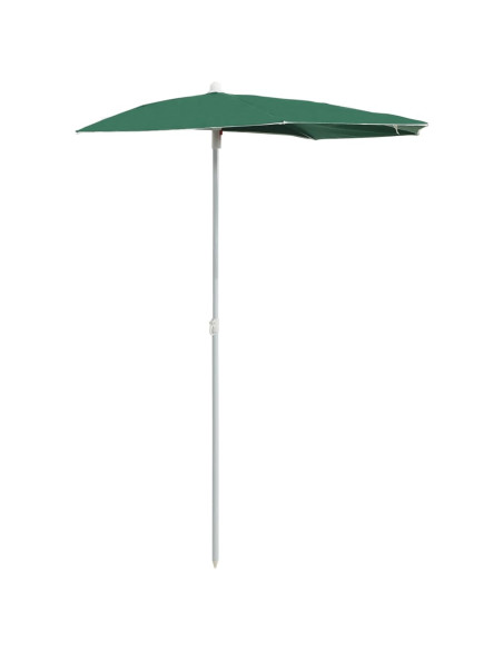 Ombrellone Semicircolare da Giardino con Palo 180x90 cm Verde