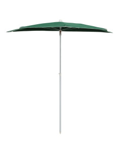 Ombrellone Semicircolare da Giardino con Palo 180x90 cm Verde 2