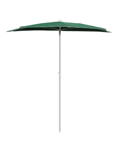 Ombrellone Semicircolare da Giardino con Palo 180x90 cm Verde