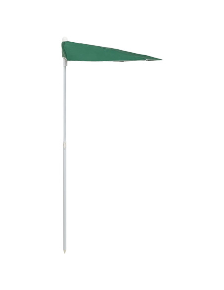 Ombrellone Semicircolare da Giardino con Palo 180x90 cm Verde