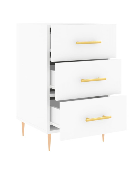 Comodino Bianco 40x40x66 cm in Legno Multistrato