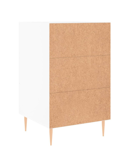 Comodino Bianco 40x40x66 cm in Legno Multistrato