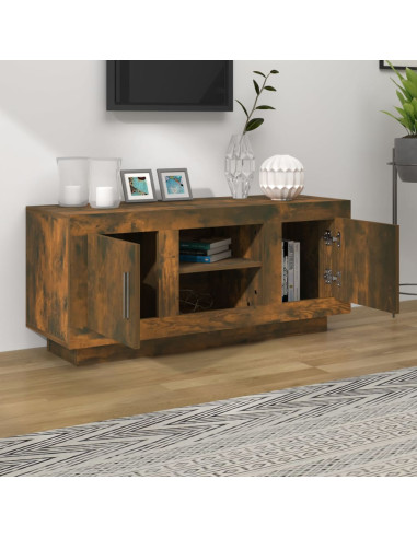 Mobile TV Rovere Fumo 102x35x45 cm in Legno Multistrato