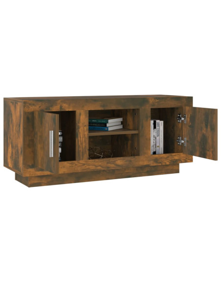 Mobile TV Rovere Fumo 102x35x45 cm in Legno Multistrato