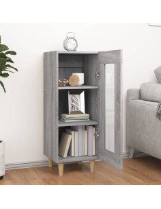 Credenza Grigio Sonoma 34,5x34x90 cm in Legno Multistrato 2