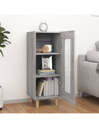 Credenza Grigio Sonoma 34,5x34x90 cm in Legno Multistrato