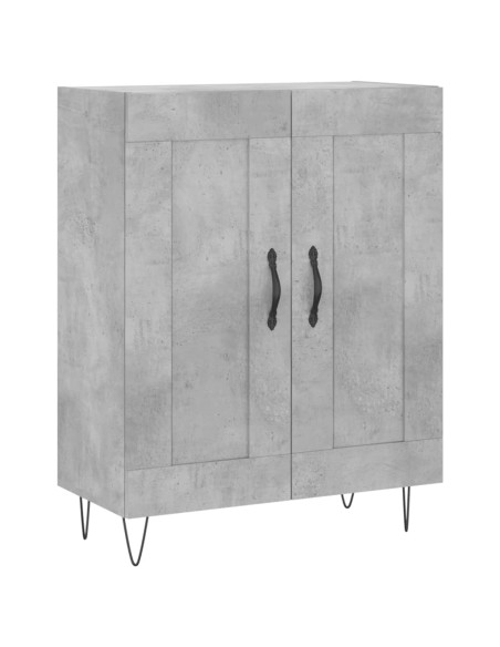 Credenza Grigio Cemento 69,5x34x180 cm in Legno Multistrato