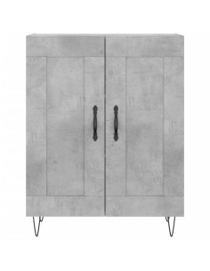 Credenza Grigio Cemento 69,5x34x180 cm in Legno Multistrato 2