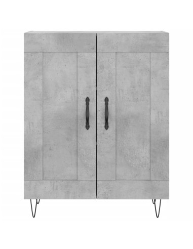 Credenza Grigio Cemento 69,5x34x180 cm in Legno Multistrato