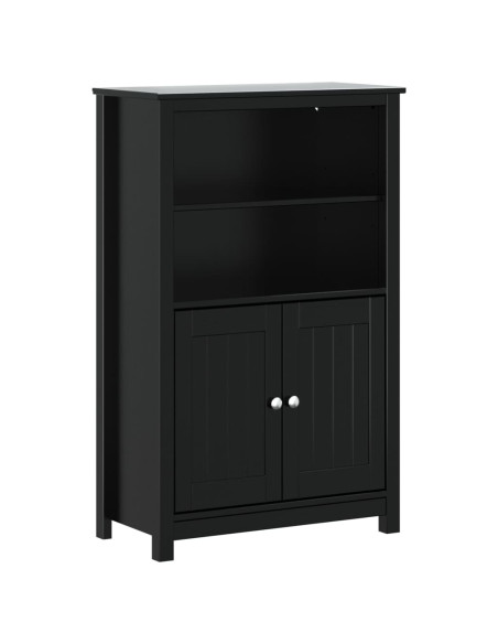 Mobile da Bagno BERG Nero 69,5x34x110 cm Legno Massello di Pino