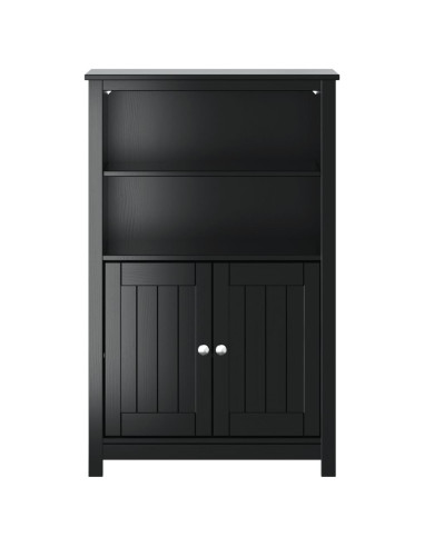 Mobile da Bagno BERG Nero 69,5x34x110 cm Legno Massello di Pino