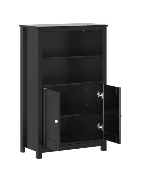 Mobile da Bagno BERG Nero 69,5x34x110 cm Legno Massello di Pino