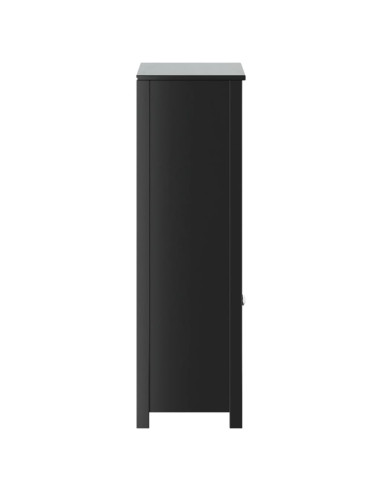 Mobile da Bagno BERG Nero 69,5x34x110 cm Legno Massello di Pino