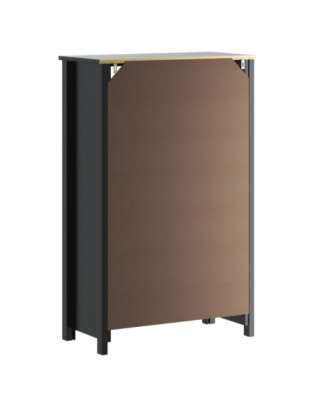 Mobile da Bagno BERG Nero 69,5x34x110 cm Legno Massello di Pino