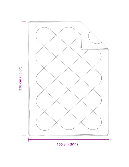 Piumone con Cuscino Altro 2 pcs Bianco 155 x 220 cm Microfibra