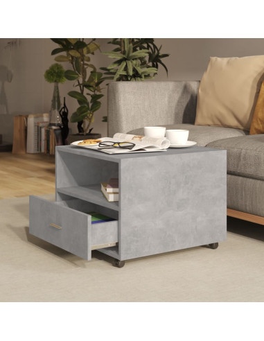 Tavolino Salotto Grigio Cemento 55x55x40 cm Legno Multistrato