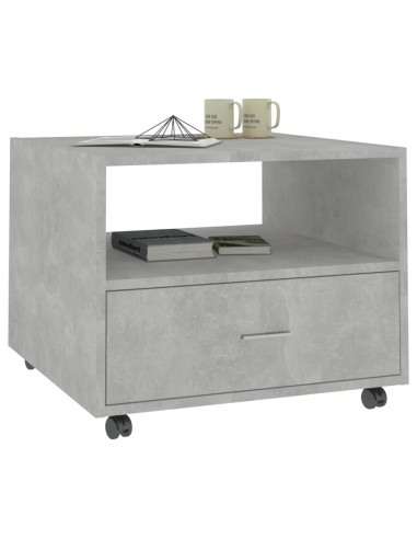 Tavolino Salotto Grigio Cemento 55x55x40 cm Legno Multistrato