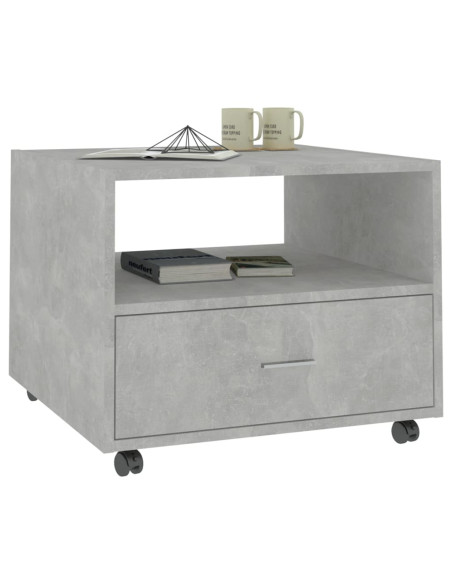 Tavolino Salotto Grigio Cemento 55x55x40 cm Legno Multistrato