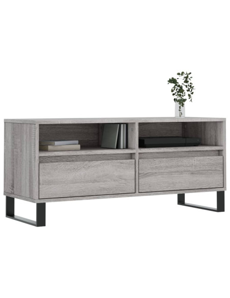 Mobile Porta TV Grigio Sonoma 100x34,5x44,5cm Legno Multistrato
