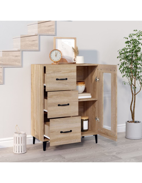 Credenza Rovere Sonoma 69,5x34x90 cm in Legno Multistrato