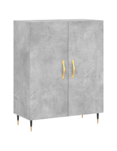 Credenza Grigio Cemento 69,5x34x180 cm in Legno Multistrato