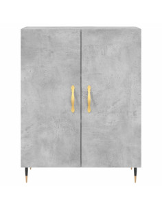 Credenza Grigio Cemento 69,5x34x180 cm in Legno Multistrato 2