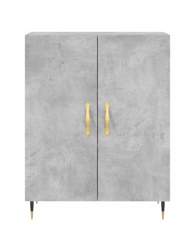Credenza Grigio Cemento 69,5x34x180 cm in Legno Multistrato