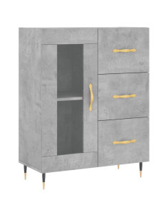 Credenza Grigio Cemento 69,5x34x180 cm in Legno Multistrato