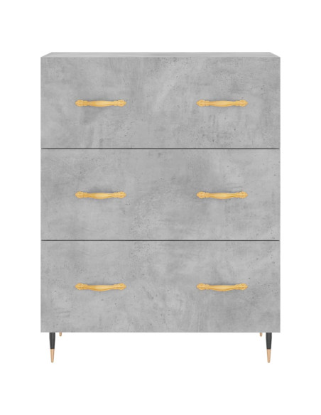 Credenza Grigio Cemento 69,5x34x180 cm in Legno Multistrato