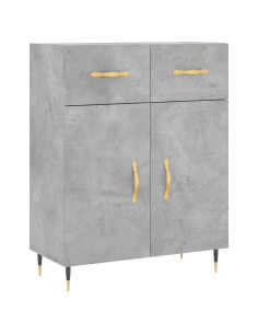 Credenza Grigio Cemento 69,5x34x180 cm in Legno Multistrato