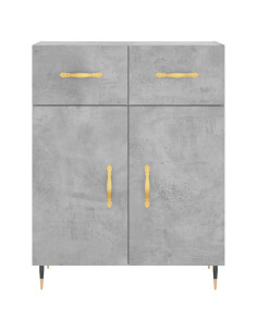 Credenza Grigio Cemento 69,5x34x180 cm in Legno Multistrato 2