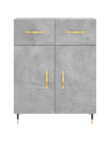 Credenza Grigio Cemento 69,5x34x180 cm in Legno Multistrato