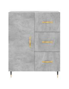 Credenza Grigio Cemento 69,5x34x180 cm in Legno Multistrato 2