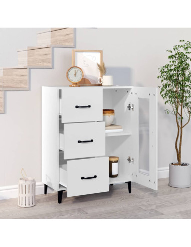 Credenza Bianca 69,5x34x90 cm in Legno Multistrato