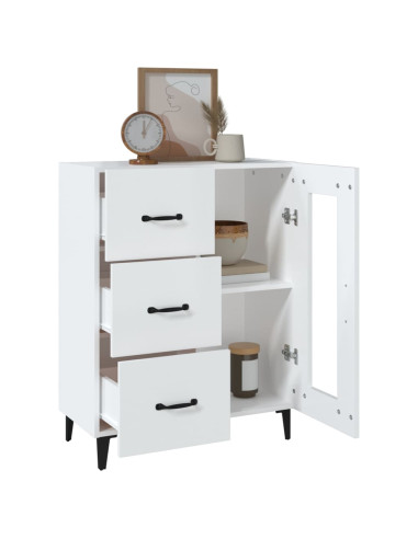 Credenza Bianca 69,5x34x90 cm in Legno Multistrato