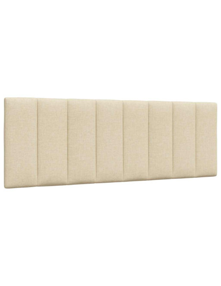 Letto con Materasso Crema 140x200 cm in Tessuto