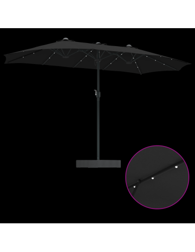 Ombrello da giardino Nero 385 x 209 x 244 cm Poliestere