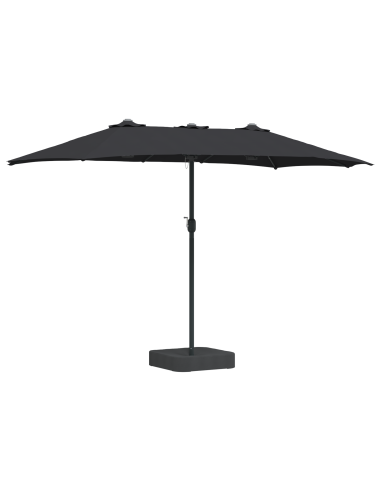 Ombrello da giardino Nero 385 x 209 x 244 cm Poliestere